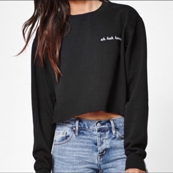 Brandy Melville Tops - Brandy Melville uh huh honey Cropped Sweatshirt